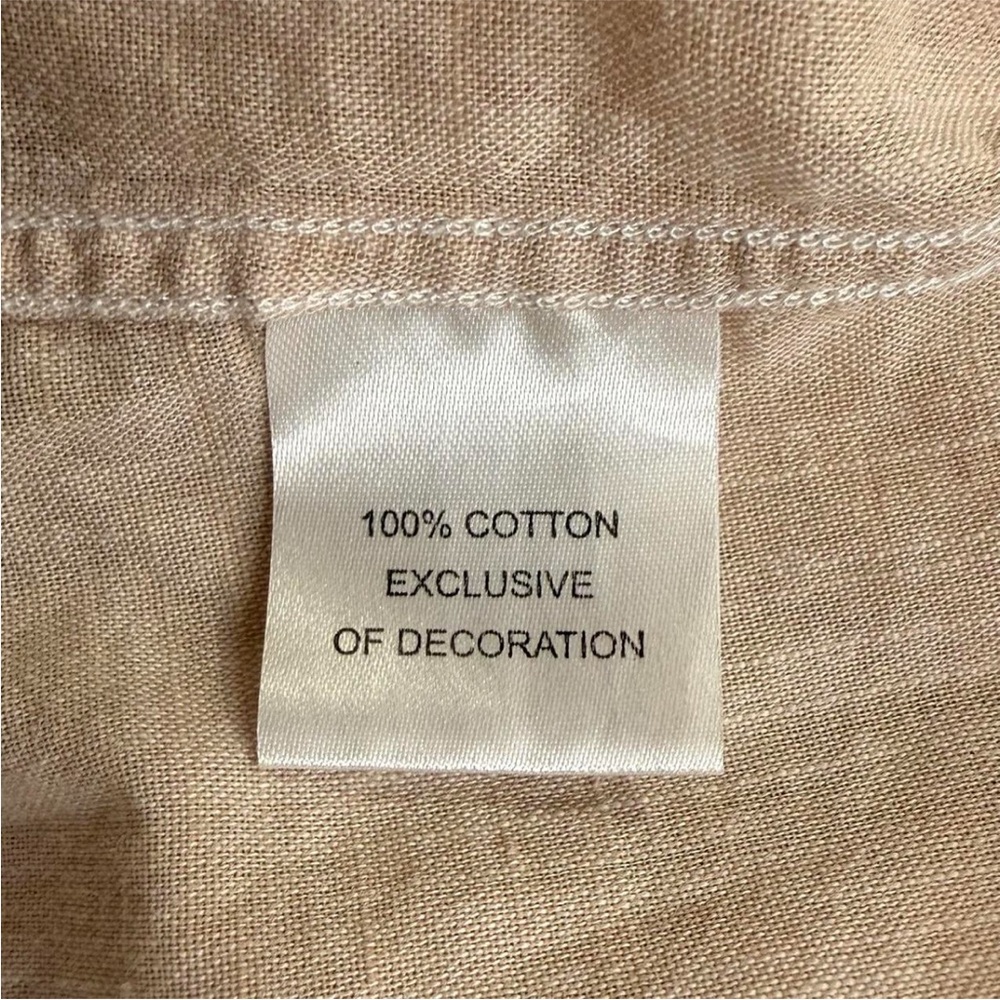 TailorByrd Beige Cotton Short Sleeve Button Down Shirt | Summer Golf Preppy - Picture 7 of 9